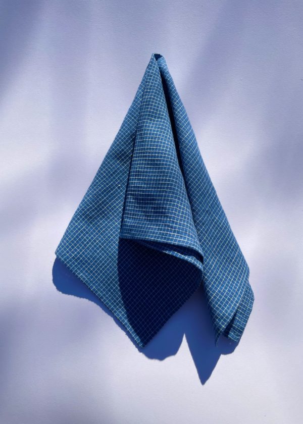 Woven Handkerchief in Blue Checkered