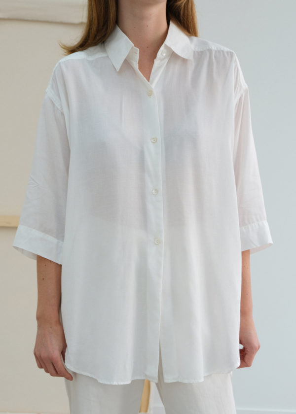 Mid Sleeve Shirt - White