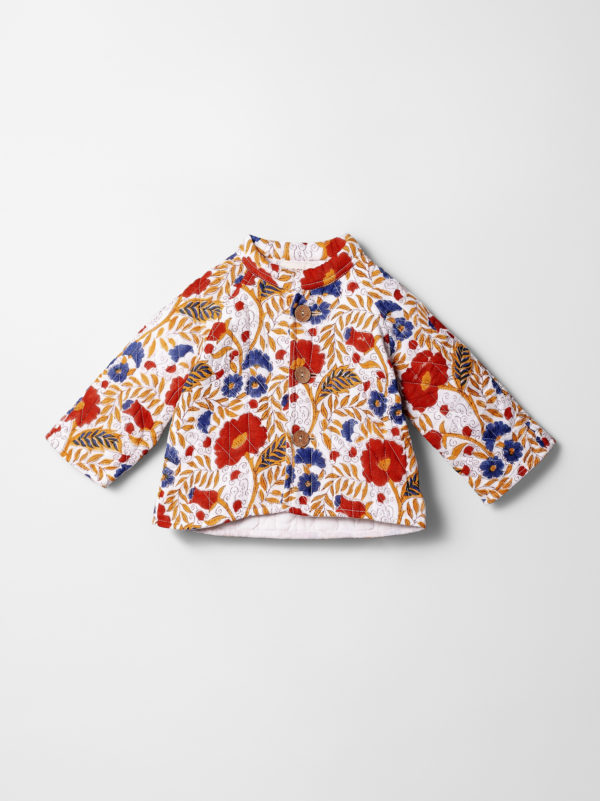 Quilted Jacket - Red Floral -