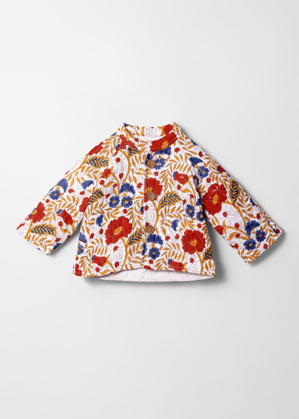 Quilted Jacket - Red Floral -