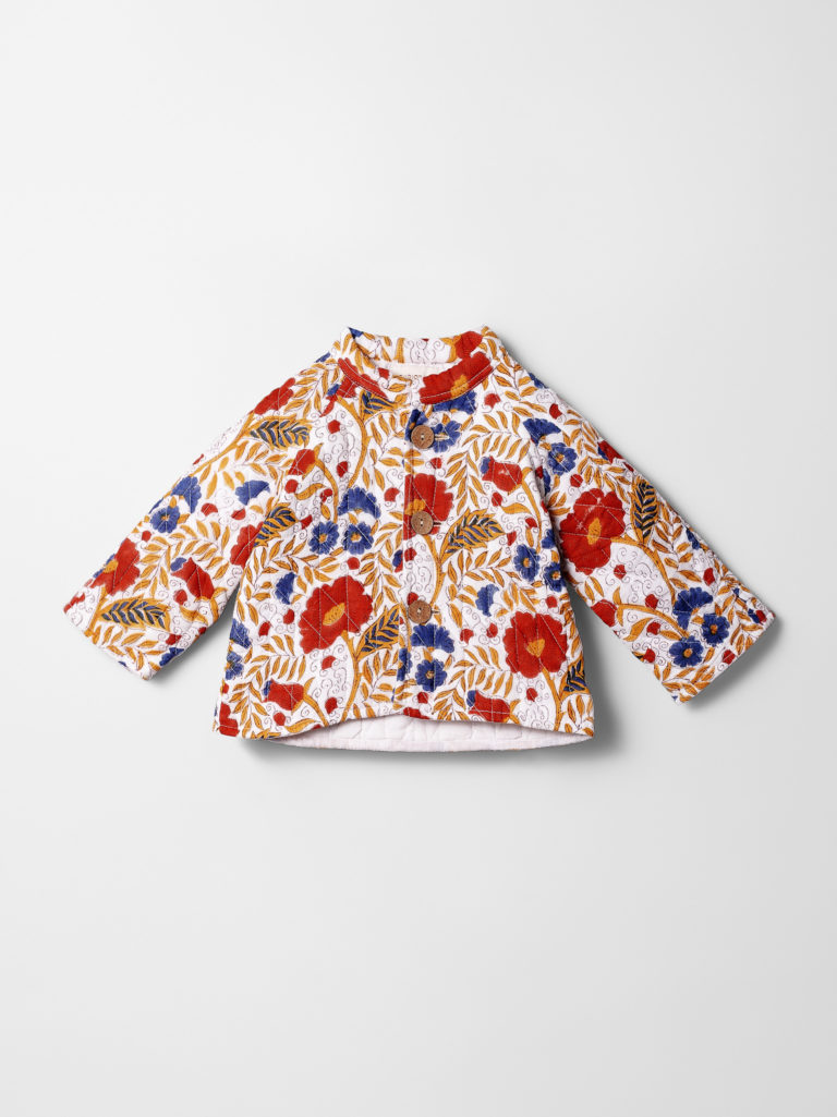 Kids Quilted Jacket – Wildflower White