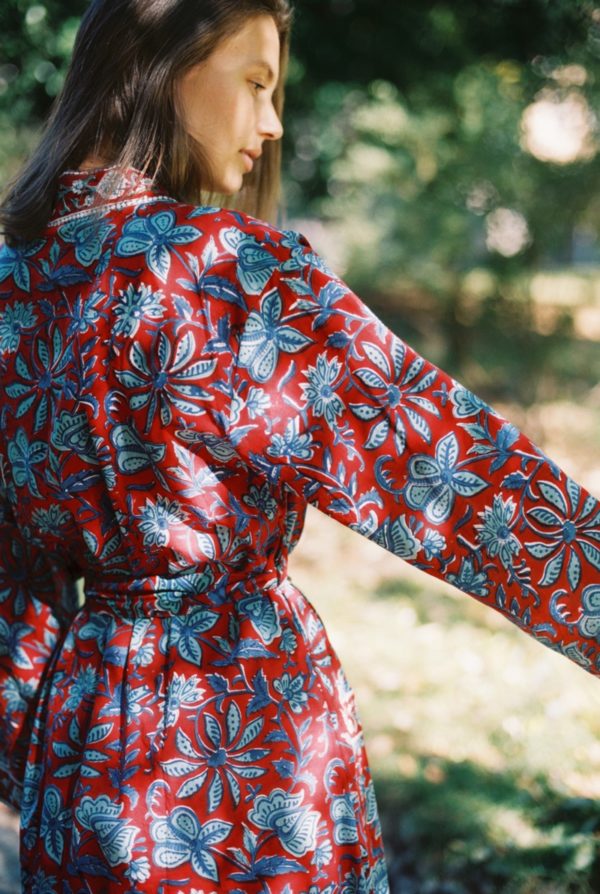 Kimono Robe - Red Floral