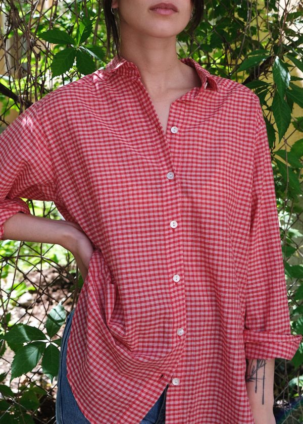 Checkered Woven Shirt - Red