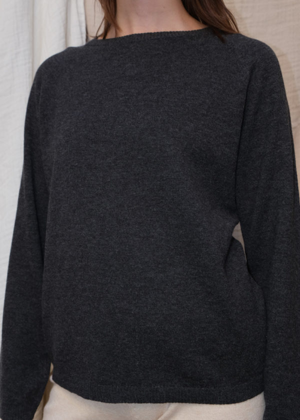 Fine Knit Sweater - Charcoal