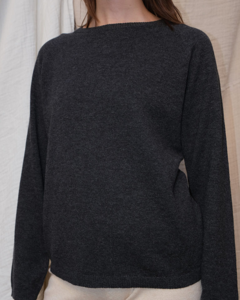 Fine Knit Sweater - Charcoal