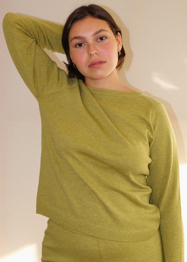Fine Knit Sweater - Lime