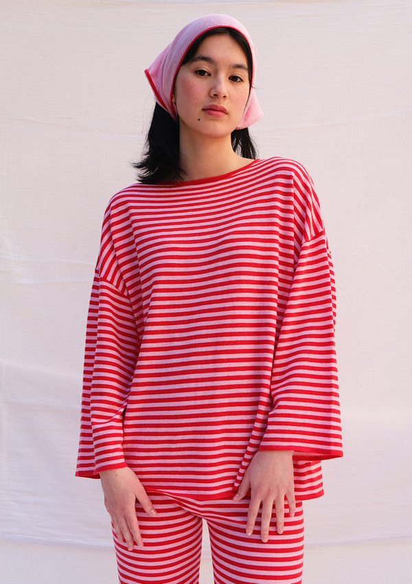 Striped Longsleeve – Poppy / Pink