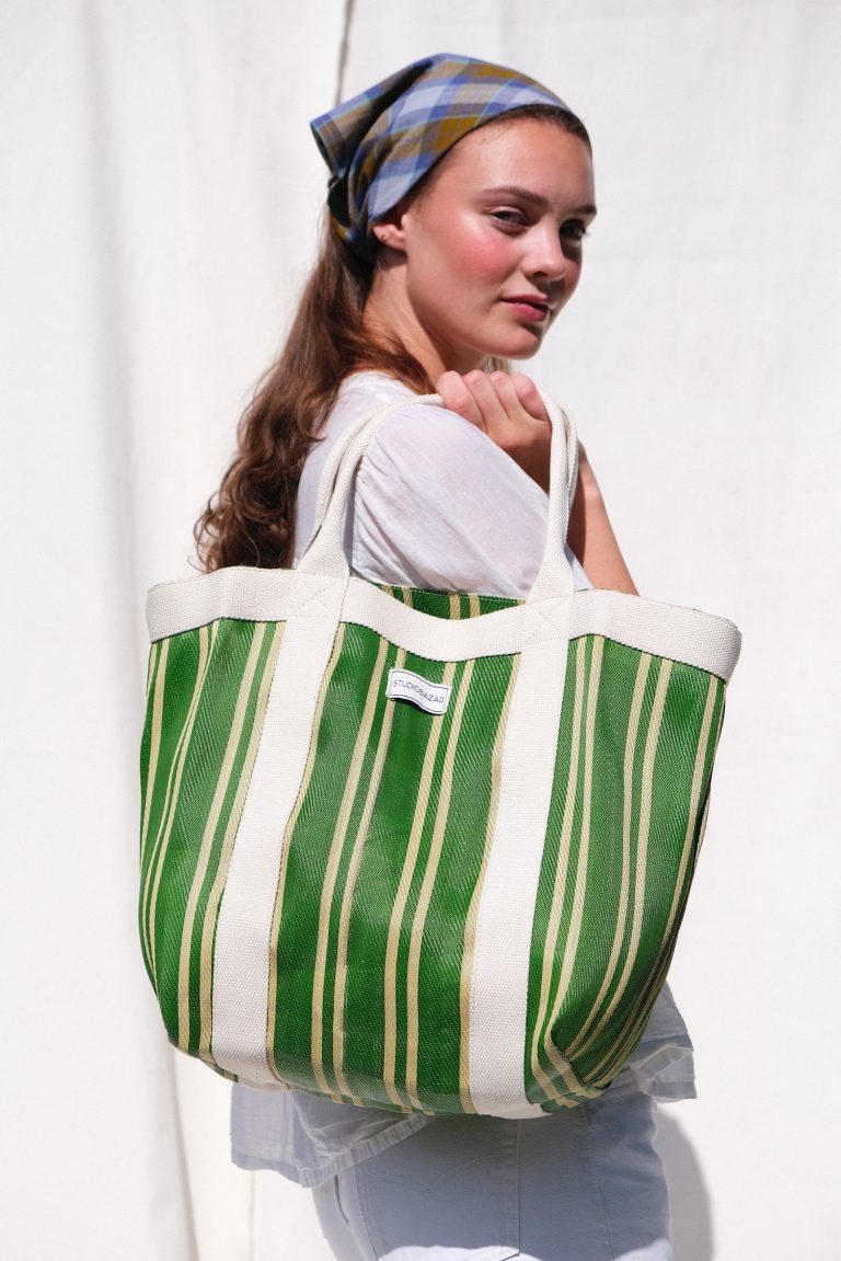 Market Bag – Green Stripes