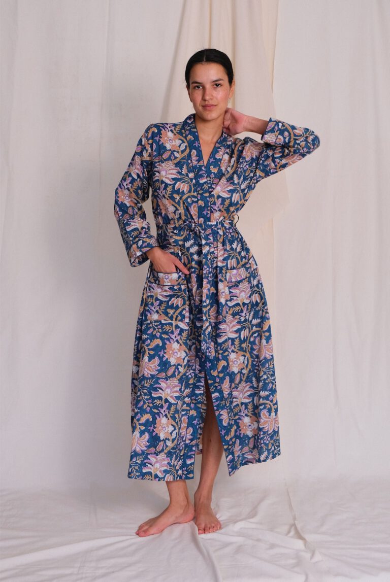 Kimono Robe – Violet Blue
