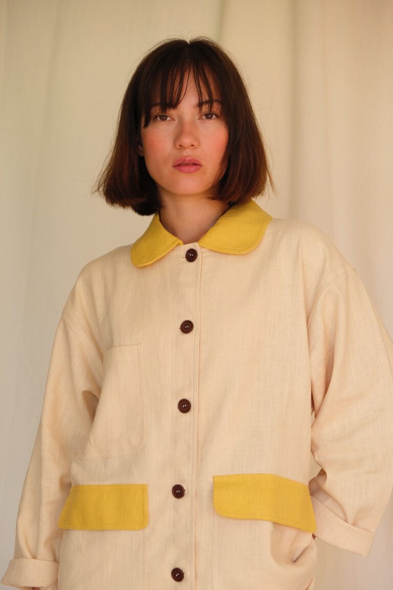 Contrast Jacket – Ivory / Lemon