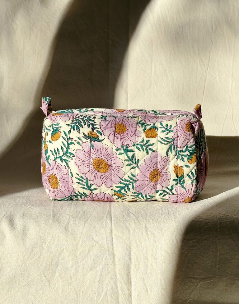 Quilted Cosmetic Bag – Camellia