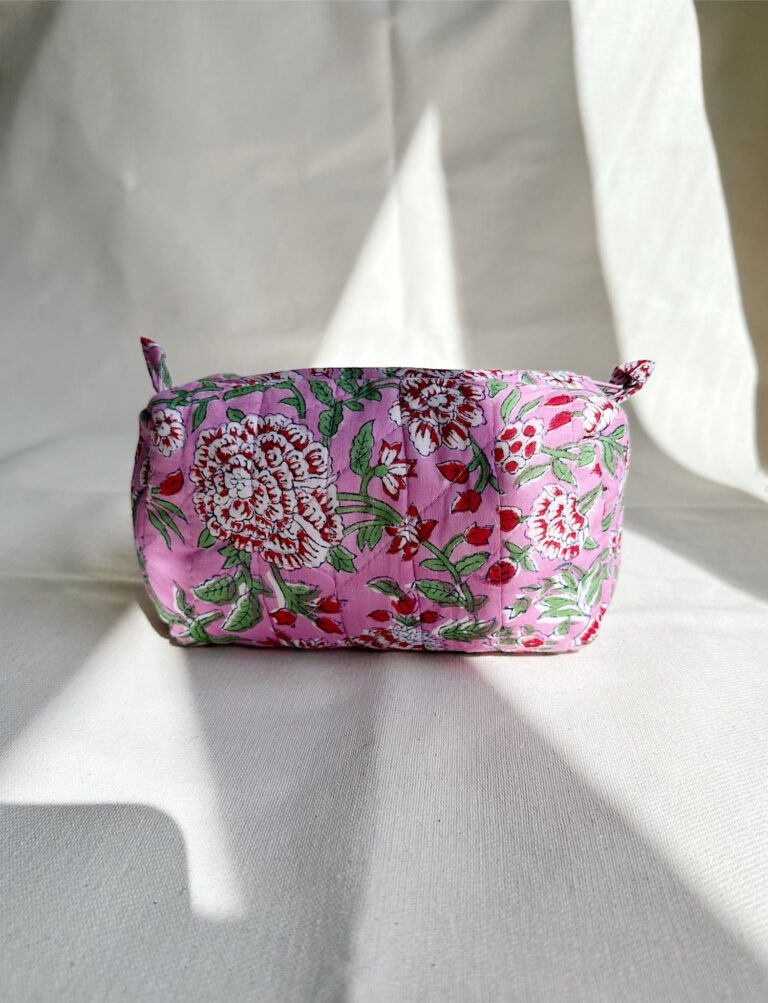 Quilted Cosmetic Bag – Petal Mirage