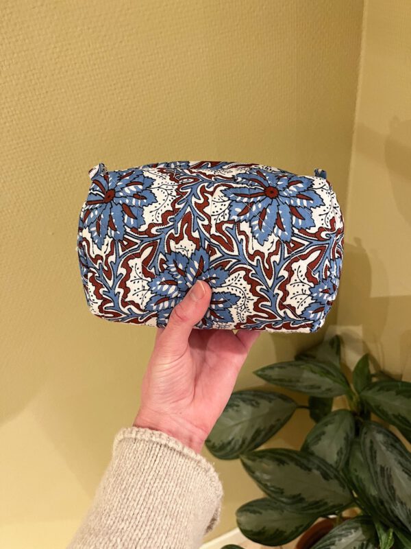 Quilted Cosmetic Bag - Ocean Flower