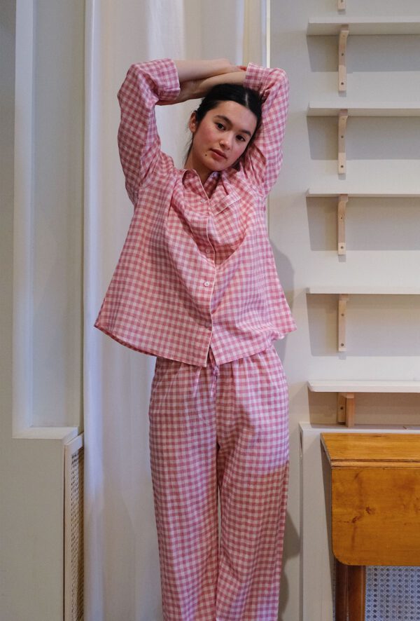 Pyjama Set - Pink Plaid - Image 3