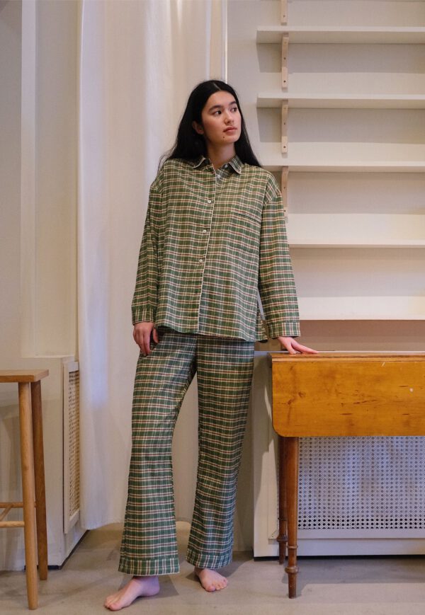 Pyjama Set - Plaid Green - Image 2