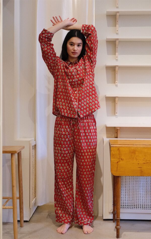 Pyjama Set - Red Floral - Image 2