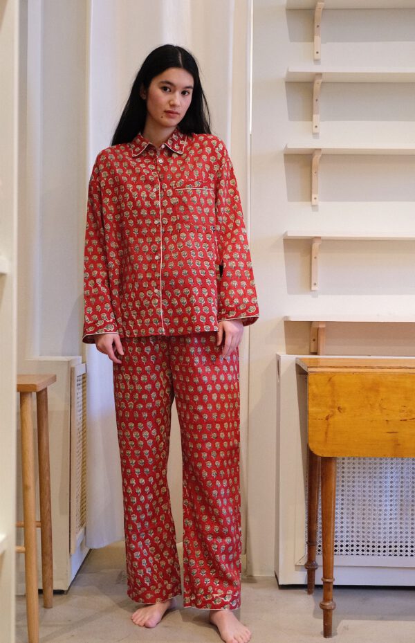 Pyjama Set - Red Floral - Image 3