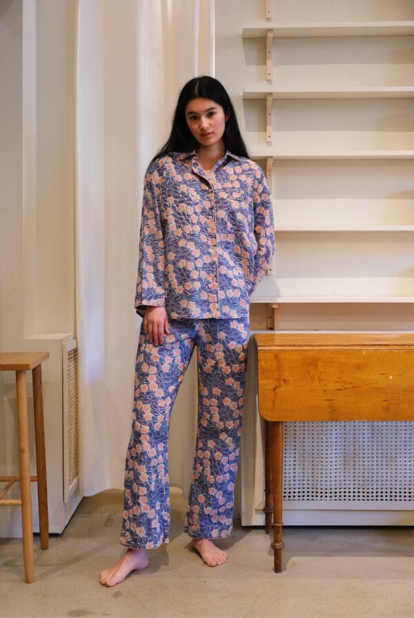 Pyjama Set - Blue/ Pink Flowers - Image 2