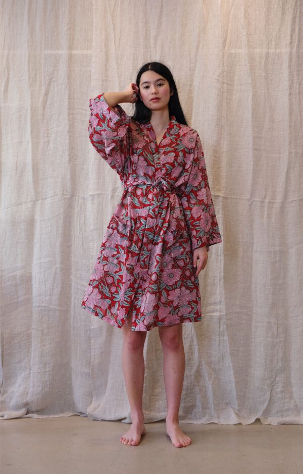 Kimono Robe Midi - Sakura Rouge - Image 3