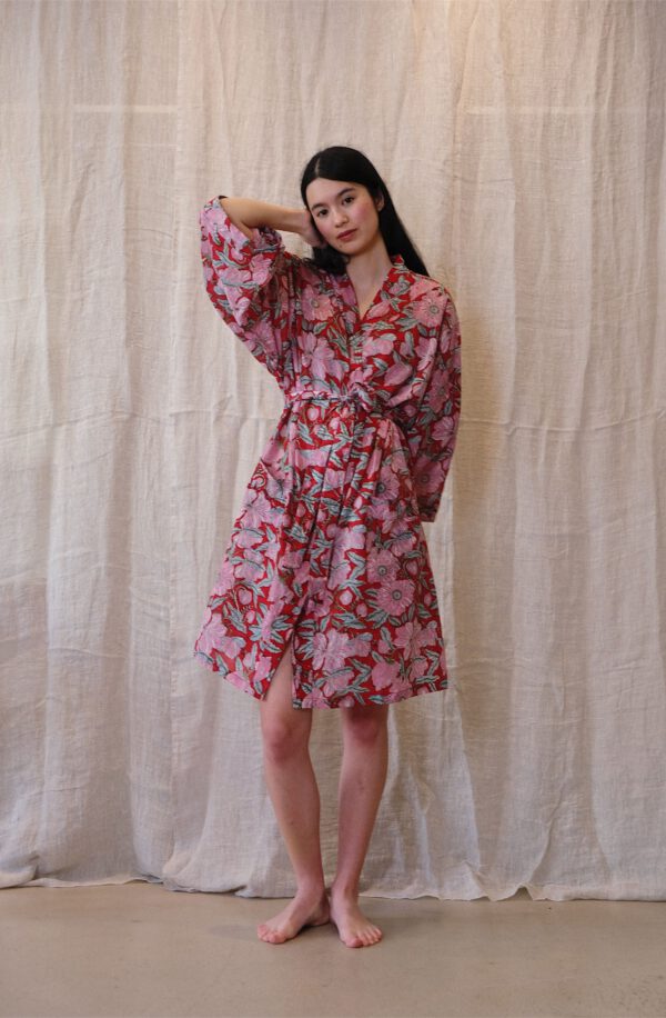 Kimono Robe Midi - Sakura Rouge - Image 4
