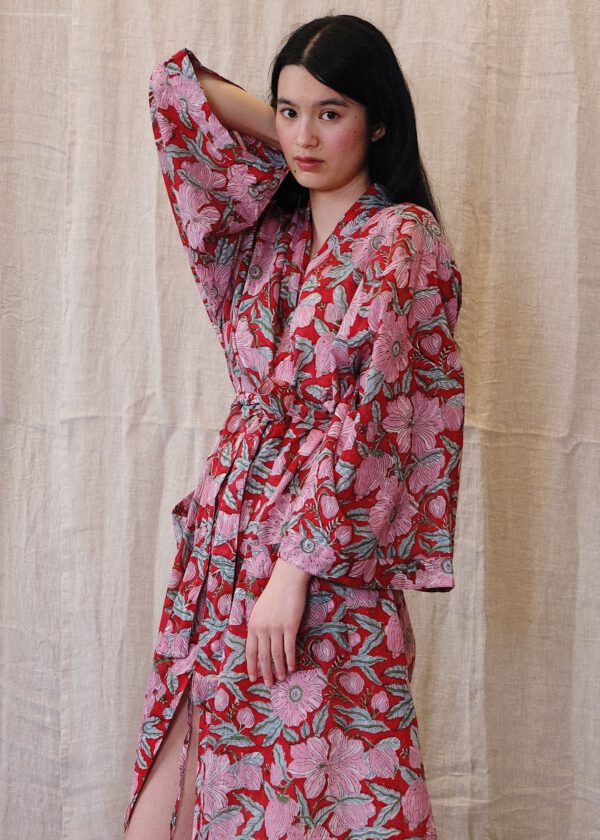 Kimono Robe Midi - Sakura Rouge