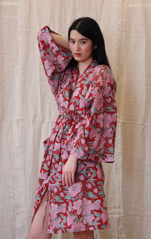 Kimono Robe Midi - Sakura Rouge