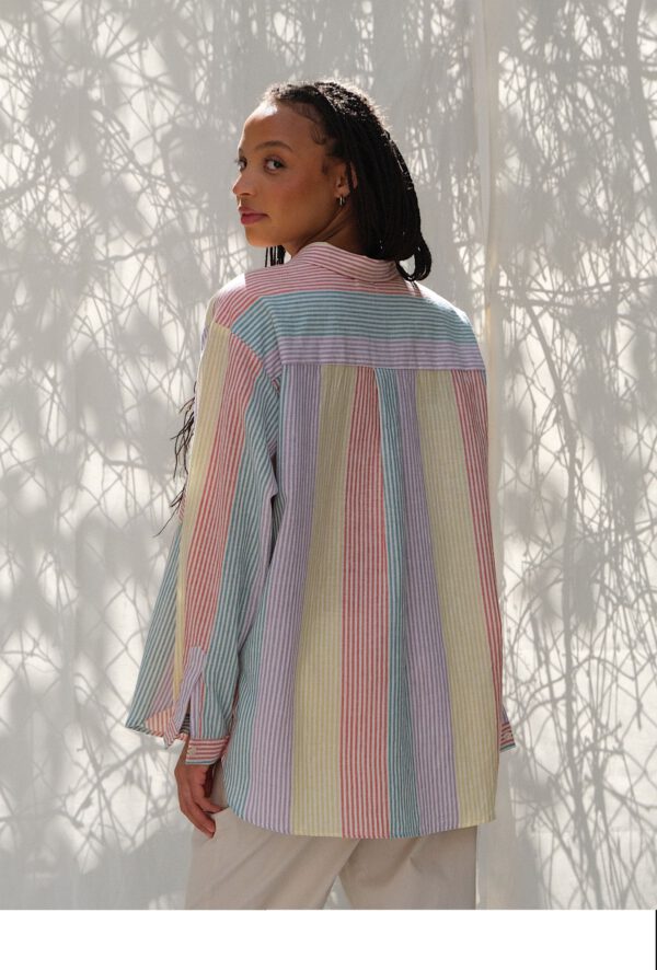 Striped Cotton Shirt - Pastel - Image 3