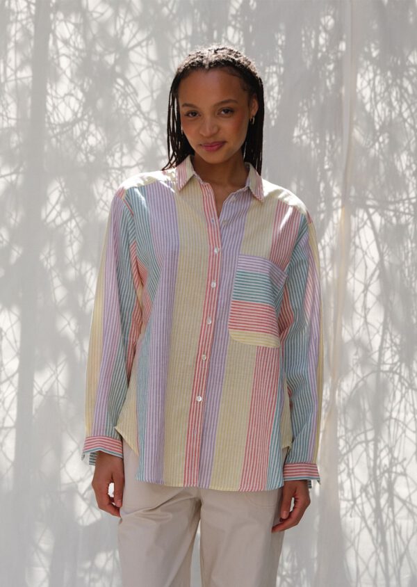 Striped Cotton Shirt - Pastel - Image 2