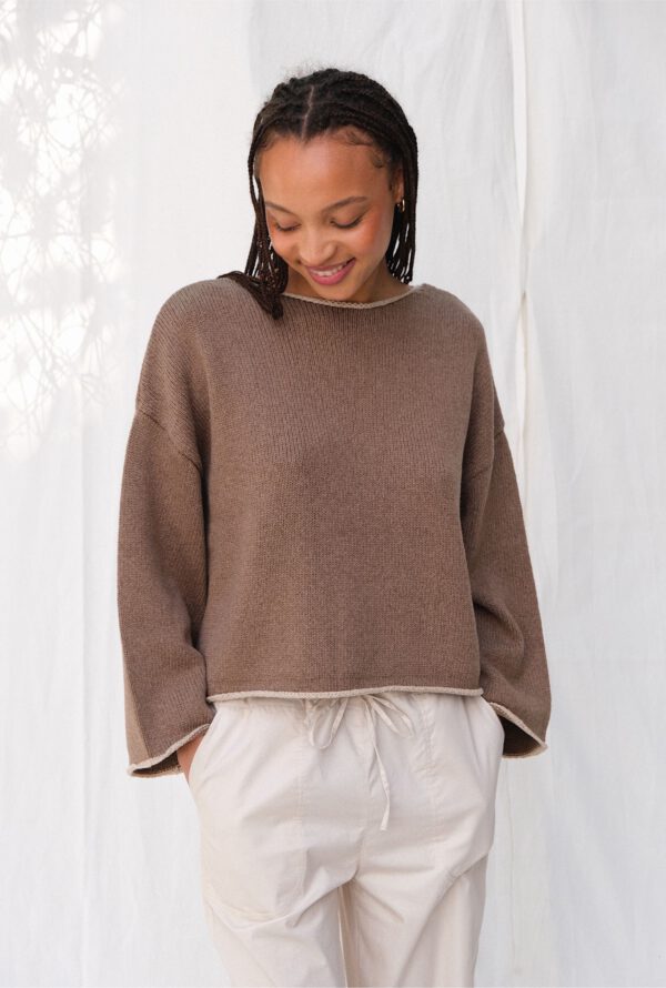 Boat Neck Knit - Latte - Image 2