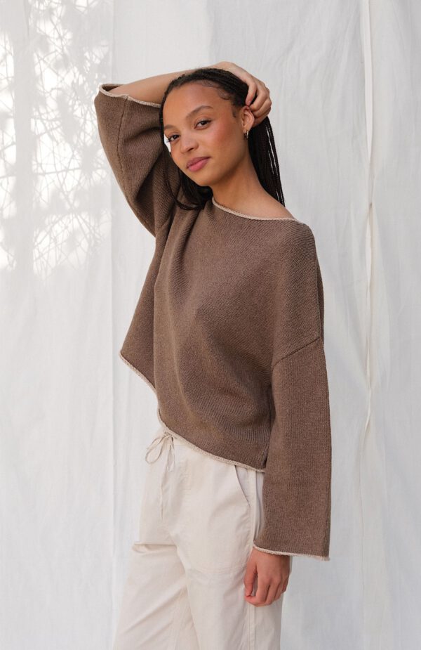 Boat Neck Knit - Latte - Image 3