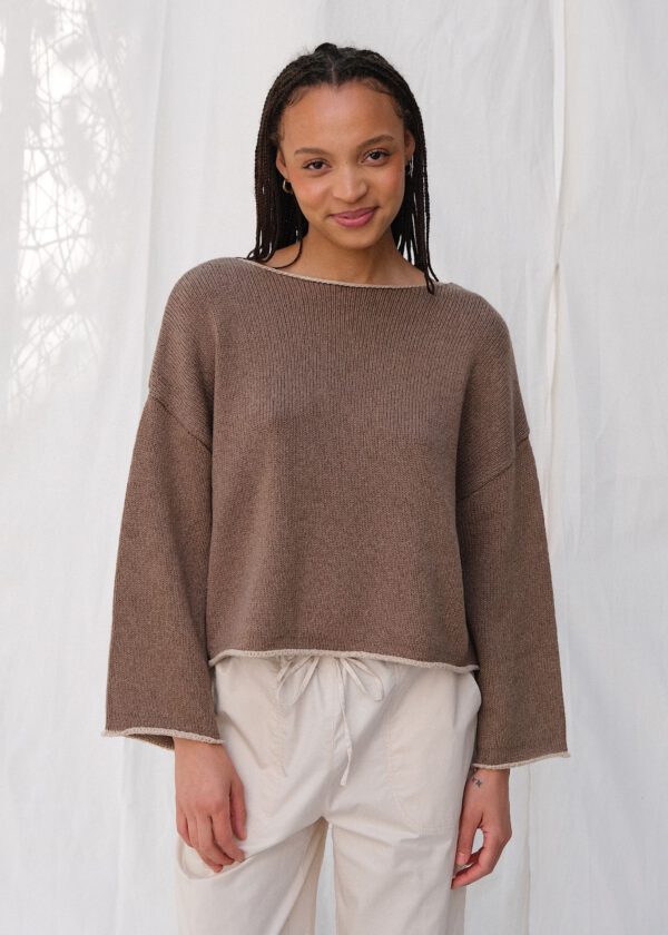 Boat Neck Knit - Latte