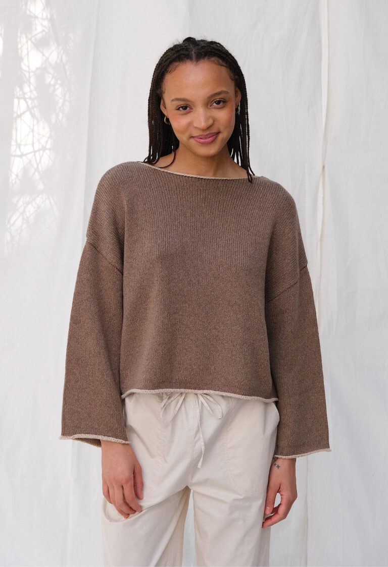 Boat Neck Knit – Latte