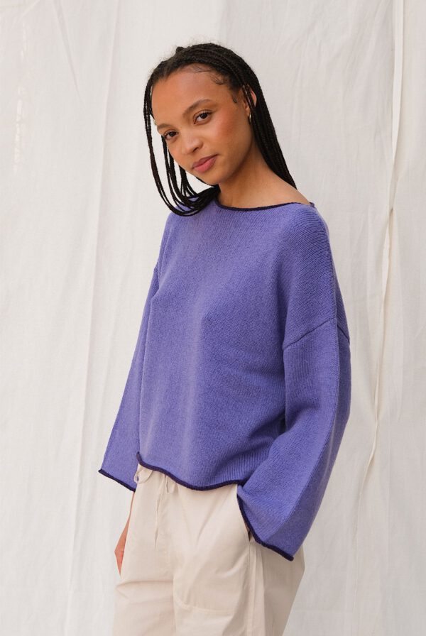 Boat Neck Knit - Lilac - Image 2