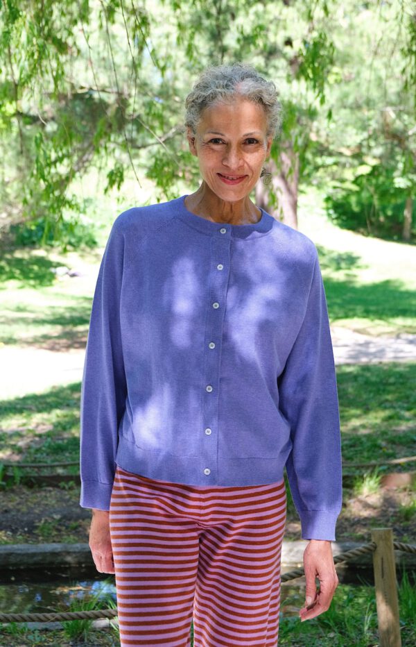 Fine Knit Cardigan - Violet - Image 4