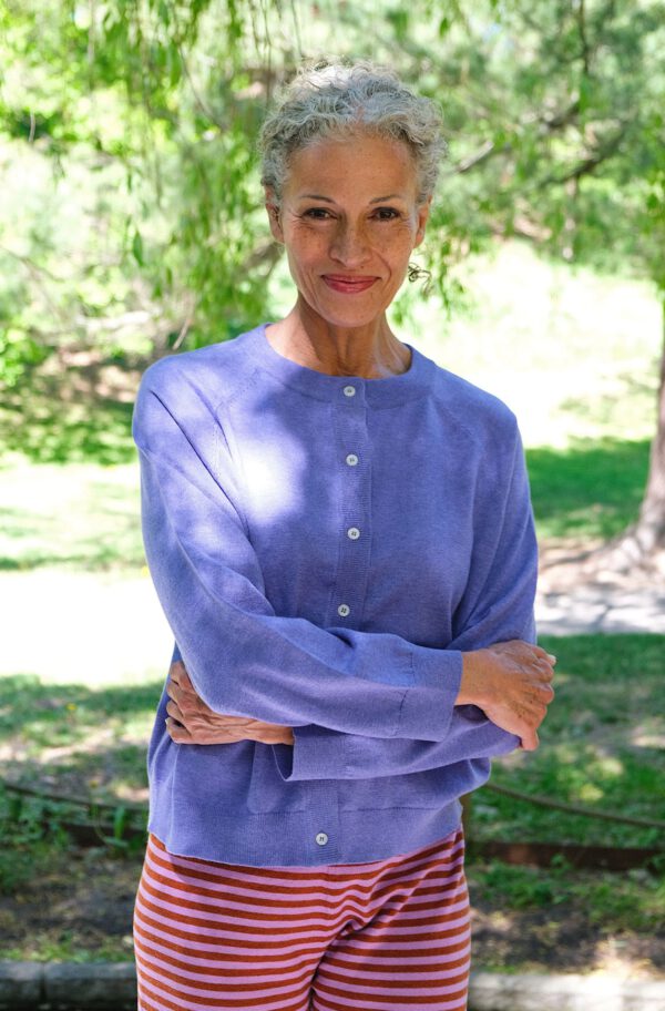 Fine Knit Cardigan - Violet - Image 3