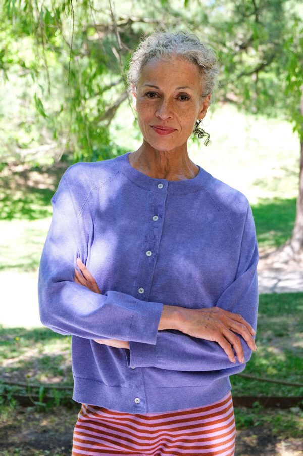 Fine Knit Cardigan - Violet - Image 5