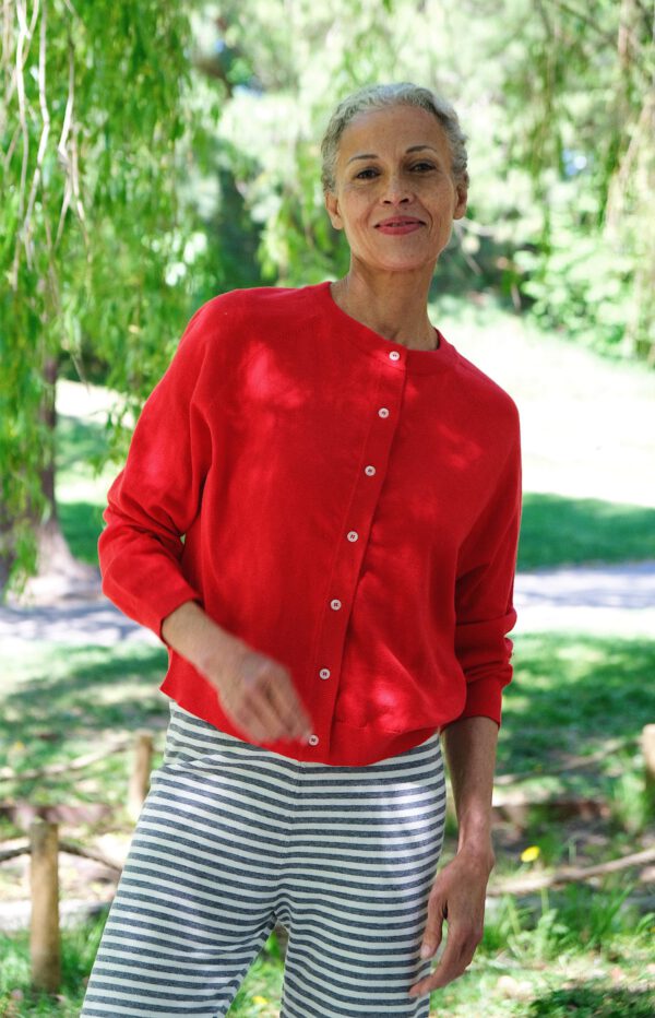 Fine Knit Cardigan - Poppy - Image 2
