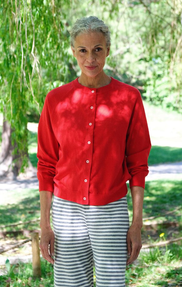 Fine Knit Cardigan - Poppy - Image 3