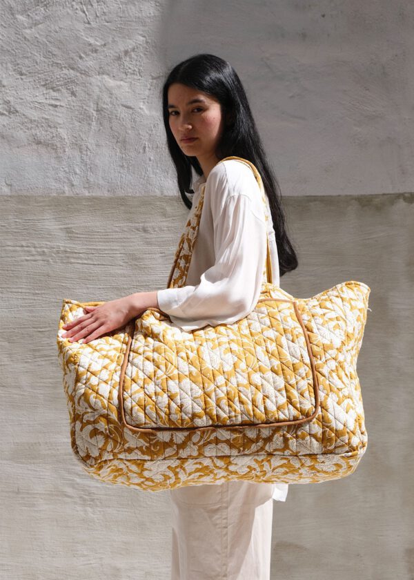 Large Quilted Bag - Honey Mustard