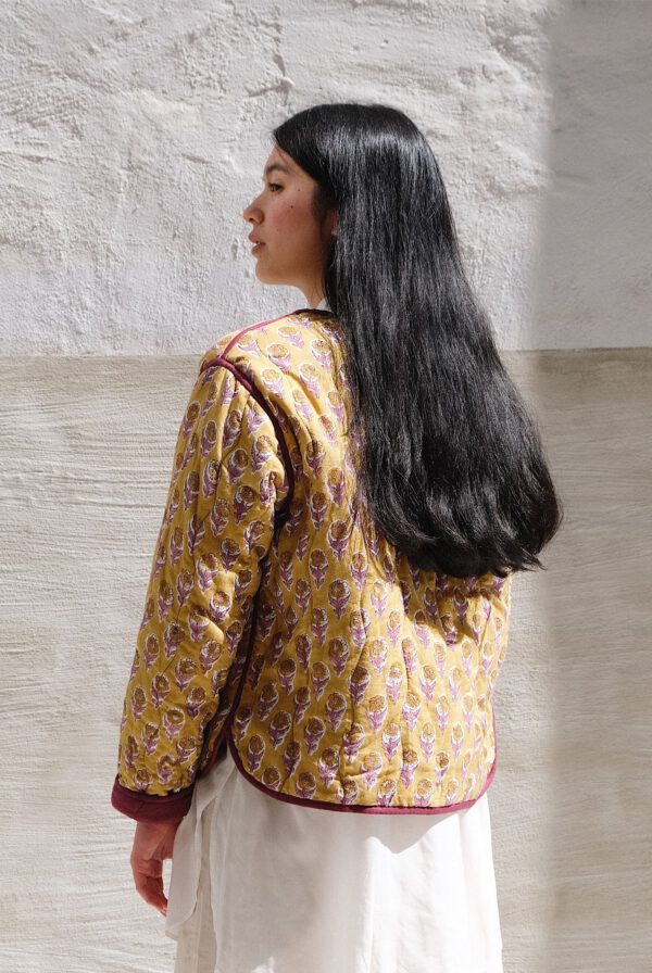 Short Quilted Jacket - Mustard Violet - Image 4