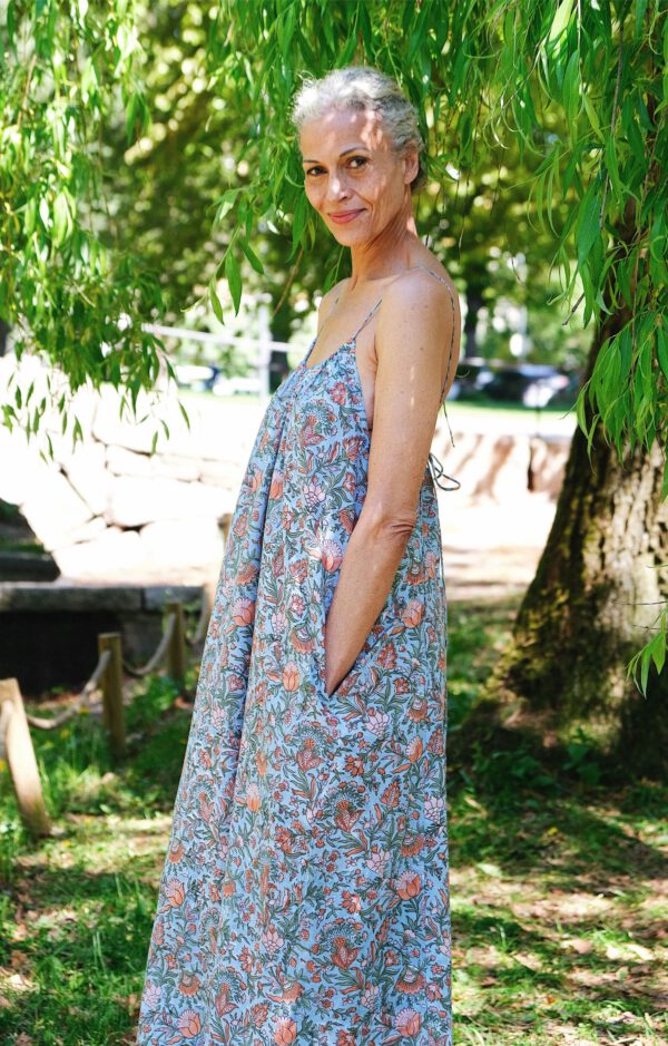 Cotton Tie Dress - Meadow - Image 3