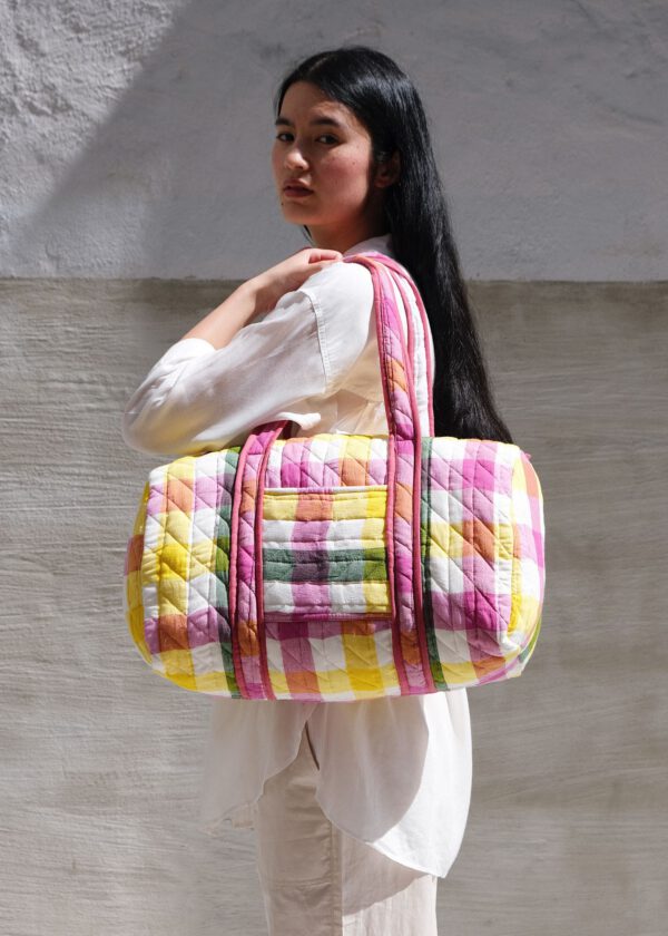 Quilted Duffle Bag - Vibrant Plaid