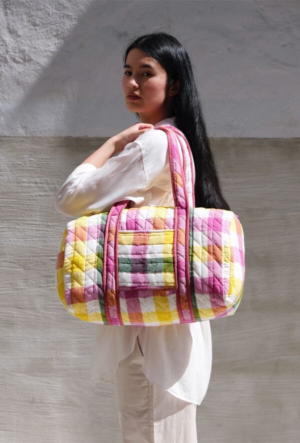 Quilted Duffle Bag - Vibrant Plaid