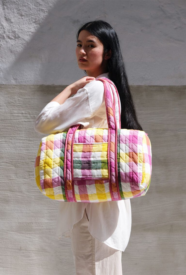 Quilted Duffle Bag – Vibrant Plaid