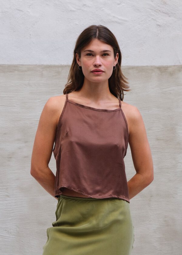Silk Slip Top - Cocoa