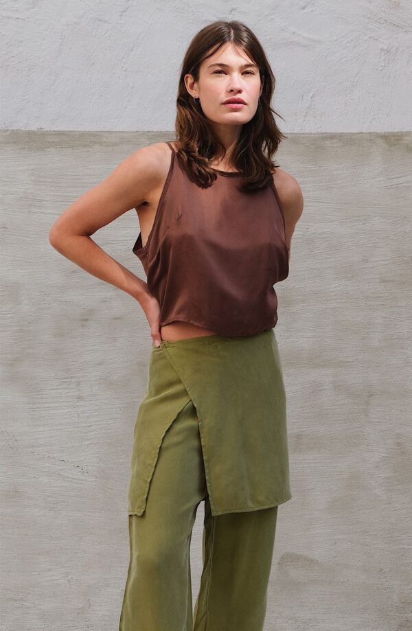 Cupro Wrap Skirt - Anjou Green - Image 3