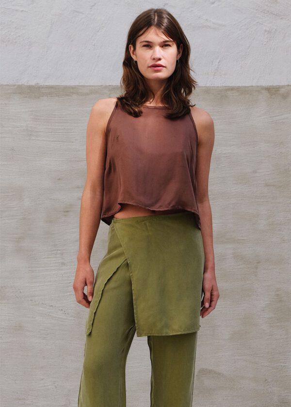 Cupro Wrap Skirt - Anjou Green