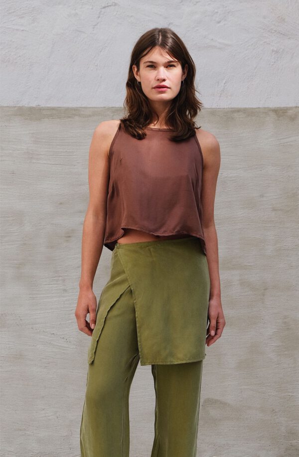 Cupro Wrap Skirt - Anjou Green