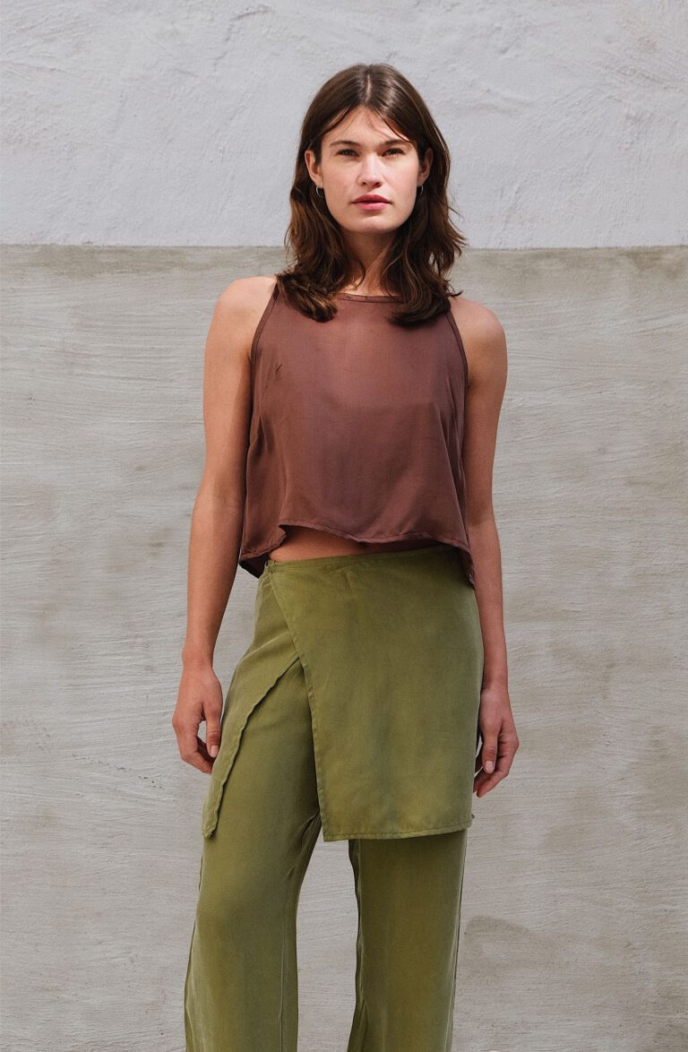 Cupro Wrap Skirt – Anjou Green