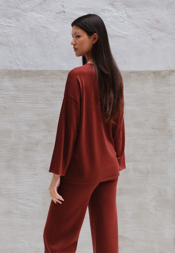 Fine Knit Set - Maroon - Image 2